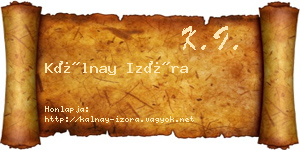 Kálnay Izóra névjegykártya